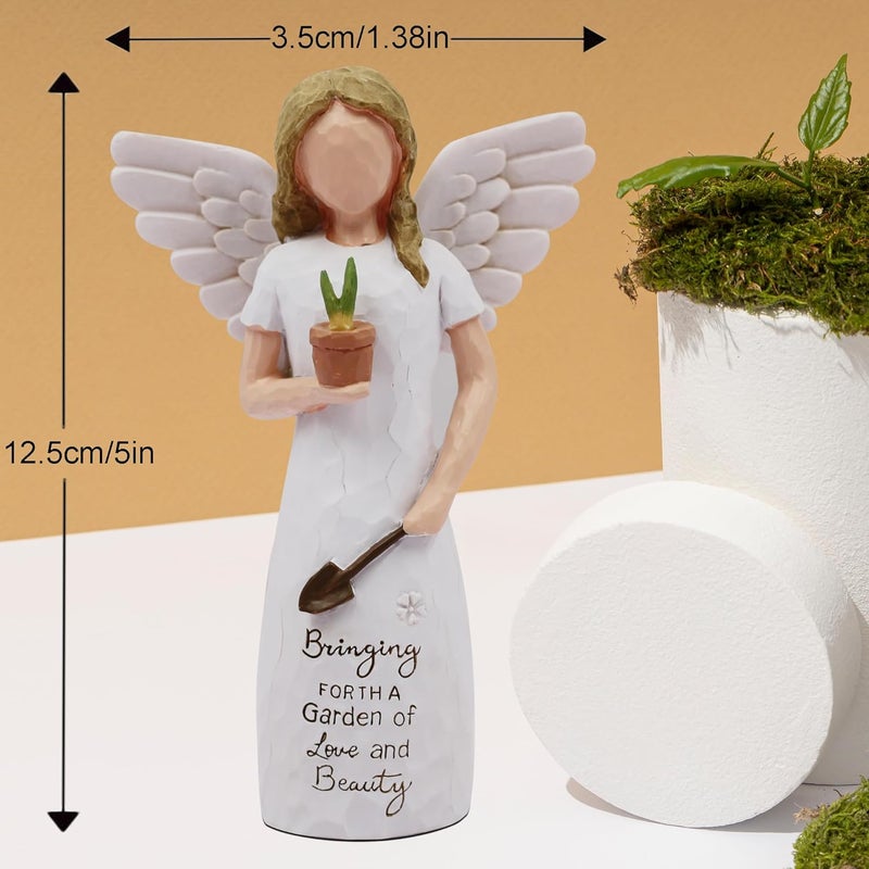 AcowSpt Gardening Gifts for Women, Gift for Gardeners Woman, Garden Gifts Women, Unique Gardening Gift, Garden Angel, Sculpted Hand-Painted Angel Figurine - Image 3